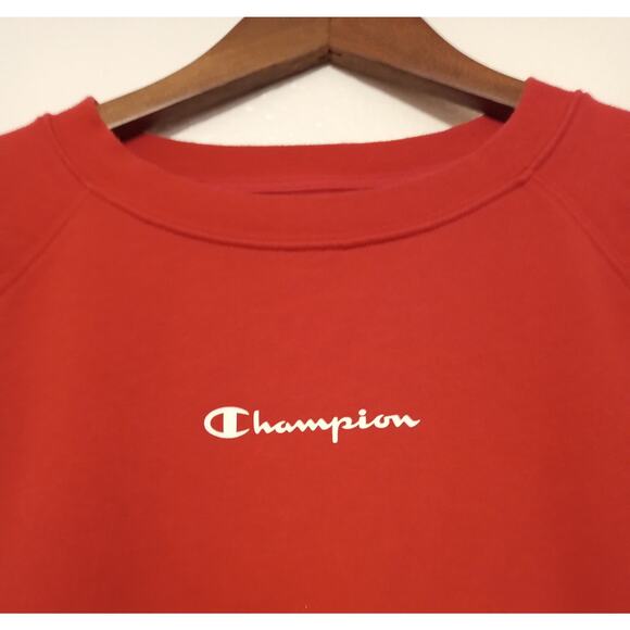 Vintage RARE Champion Women's Red Crewneck Sweatshirt w/ White Side Tie SZ L - Picture 2 of 8